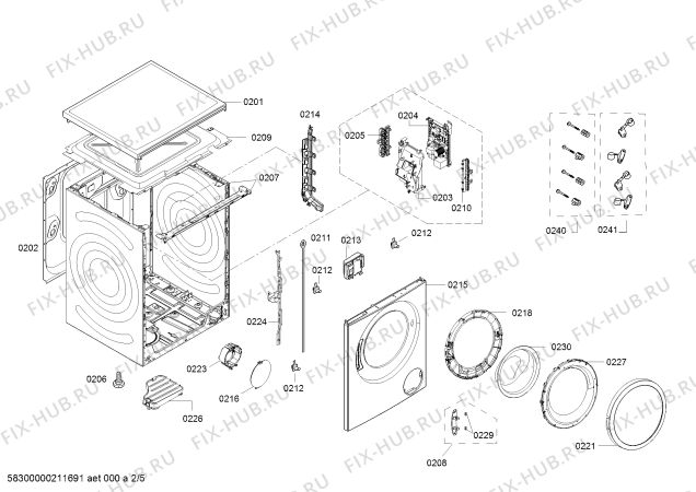 Взрыв-схема стиральной машины Bosch WAU28460IN Serie | 4 - Схема узла 02
